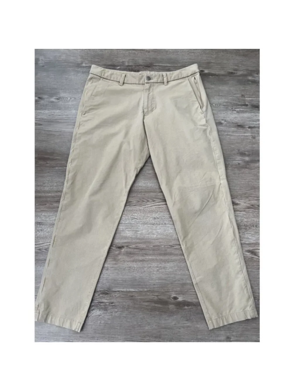 Lululemon Commission Pants Mens Actual 34x27 Tan Swift Cotton‎ Slim Fit